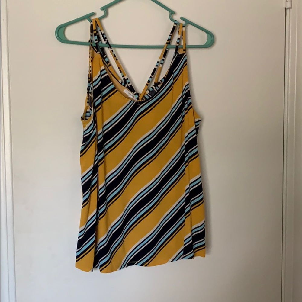 Striped strappy tank top